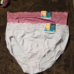 Vanity Fair Women's Flattering Lace Hi Cut Panties - Set Of 2 Size 9 XXL